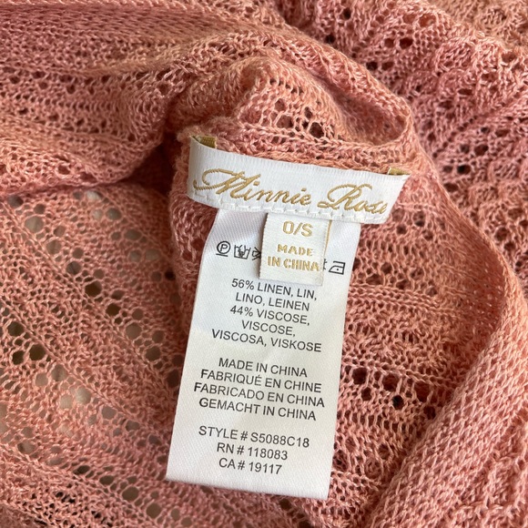 Minnie Rose Crochet Knit Ruana Poncho (One Size) in Pink - Picture 5 of 5